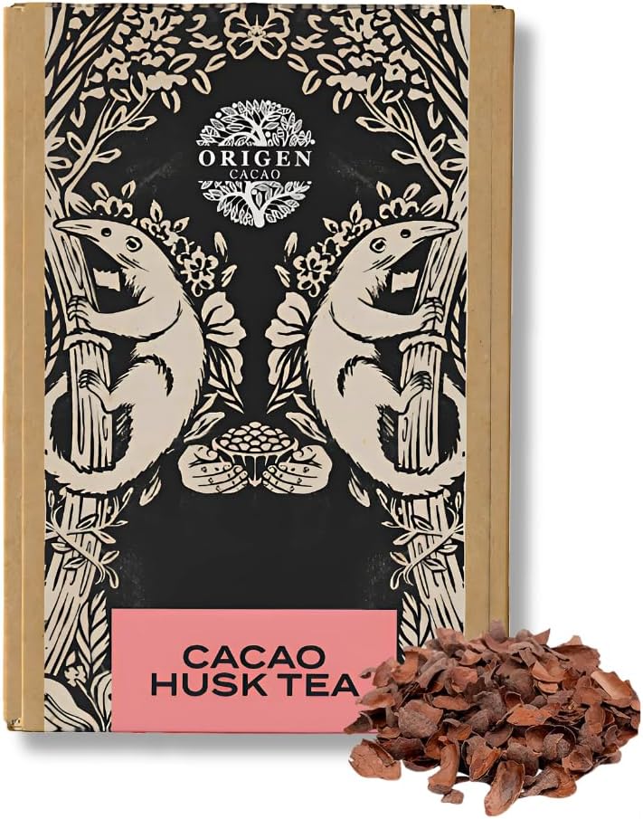 Husk Tea – 100% Natural Cacao Shell – Zero Sugar, Caffeine-Free Superfood – Healthy Chocolate Tea Alternative to Coffee – Rich in Antioxidants & Iron, 8 oz