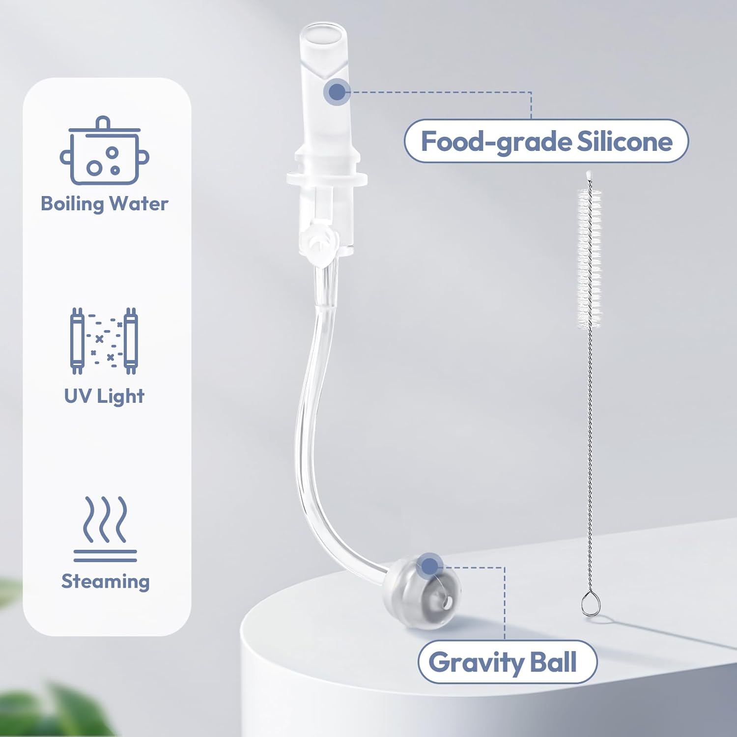 NCVI Kids Stainless Steel Straw Cup for Toddler 1-3 Years Old, Training Tumbler with Straw Spill Proof with Handle, Insulated Bottle to Keep Cold Warm for Water/Milk/Drink, Blue 10floz,Christmas Gift - Image 6