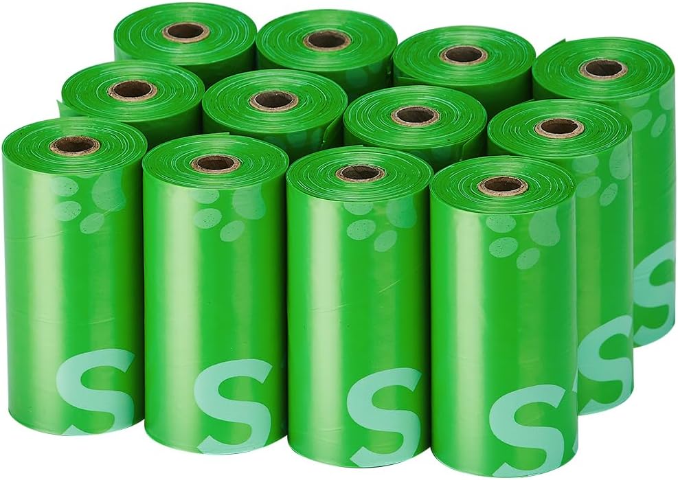 Typlastics Dog Poop Bags: 180 Leakproof Unscented Lime Green Rolls, 70% Recycled, Tear-Resistant for Walks & Travel