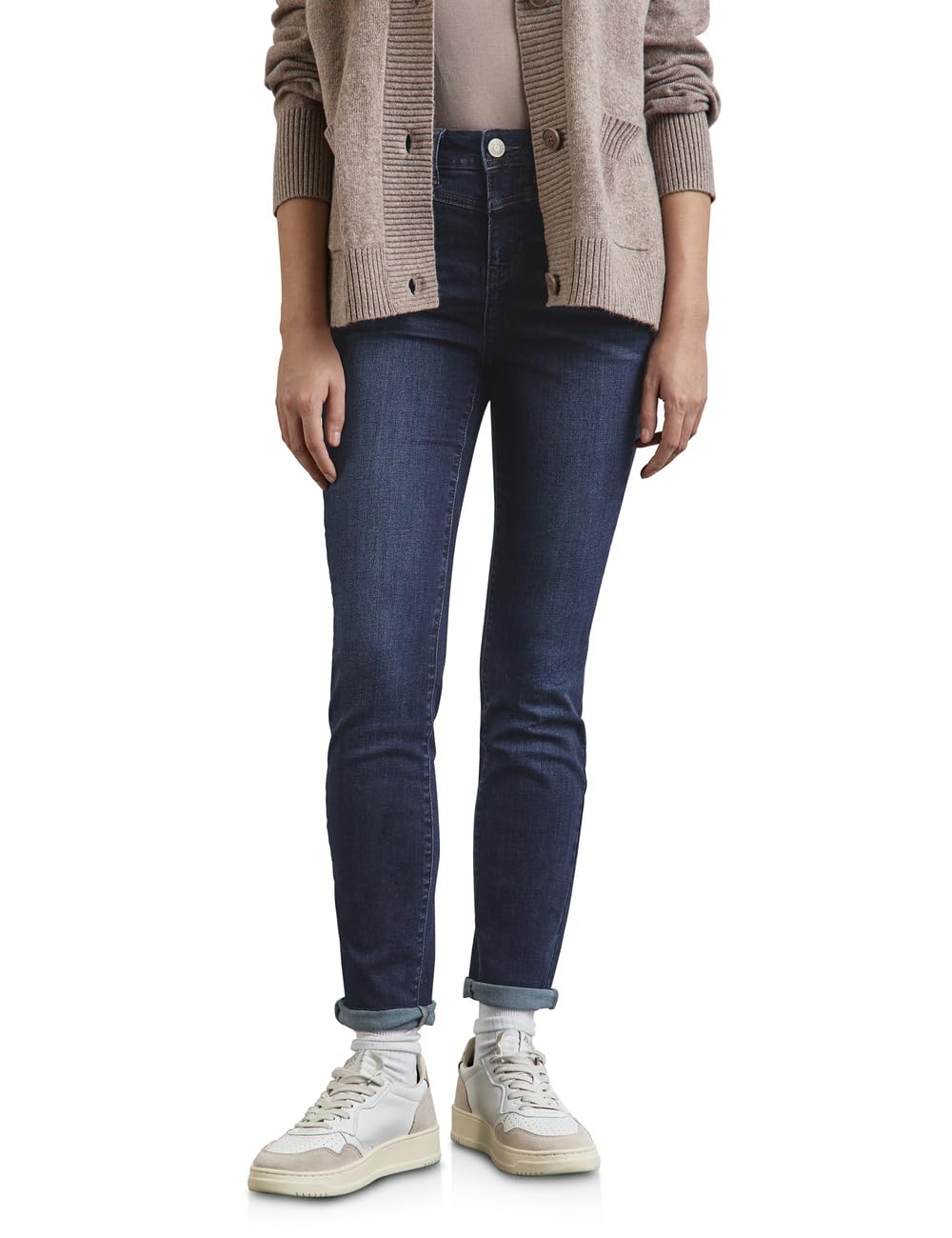 Street One Damen A378402 Jeans im Casual Fit, Dark Indigo Washed, 26W / 32L