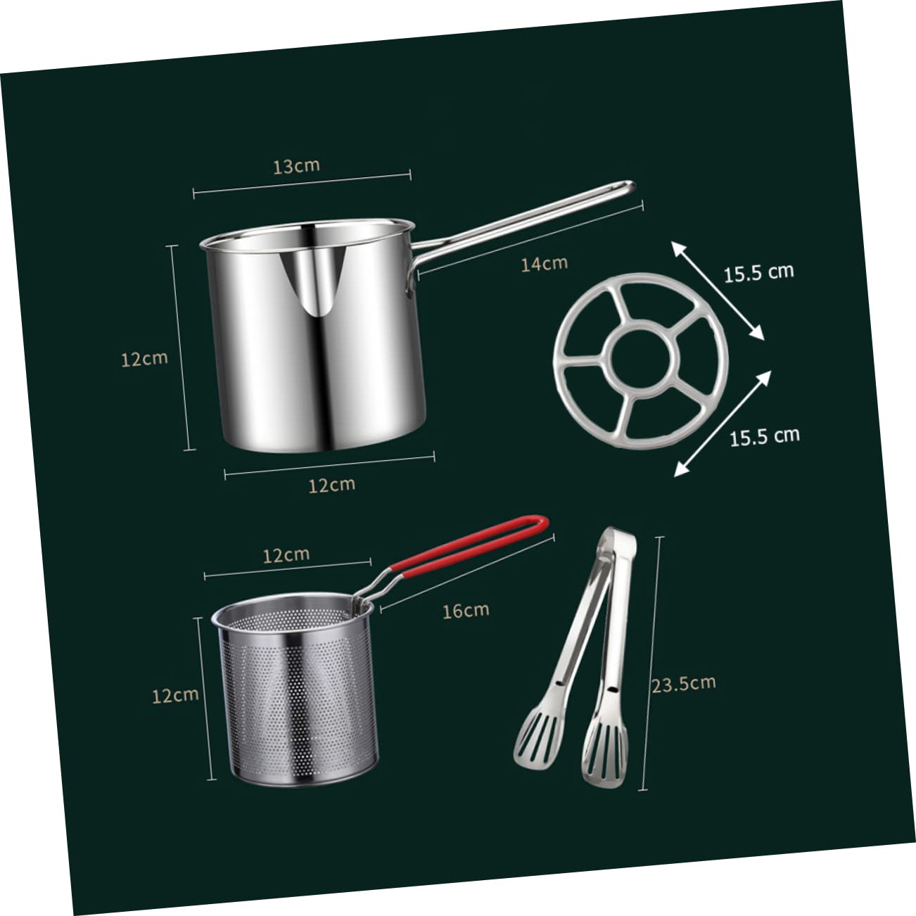 ABOOFAN 1Set Stainless Steel Deep Fryer with Frying Pot and Basket for Home Kitchen and Outdoor Cooking for Chips Fish Vegetables and More