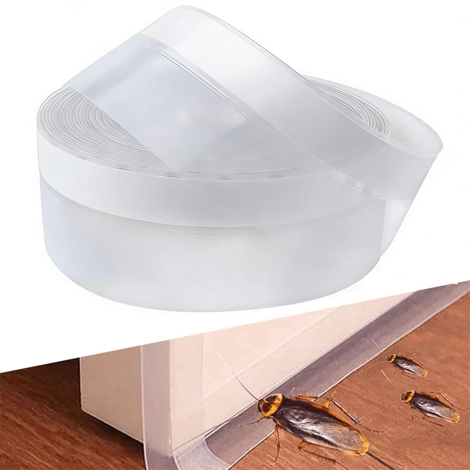 Outinhao Transparent Silicone Sealing Tape, 10M*25Mm Multi-Function Self-Adhesive Strip, For Draft, Stopper Soundproof, Windproof, Dust Protection, Door, Window