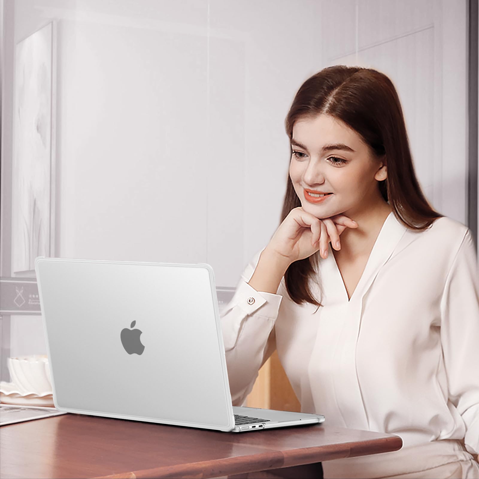 MOSISO Coque Compatible MacBook Air 13 Pouces M5 A3449 M4 A3240 M3 A3113 M2 A2681 2026-2022 Rigide Protection Angles Anti-Fissures TPU Souple Givré