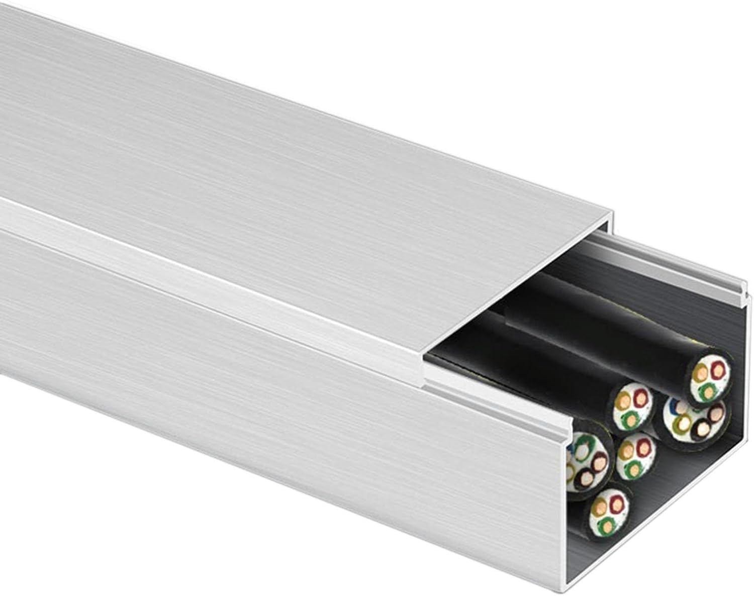 Canaleta de cable impermeable para uso comercial y residencial, protector de cable de aleación de aluminio con diseño ranurado, longitud, cubierta de alambre resistente