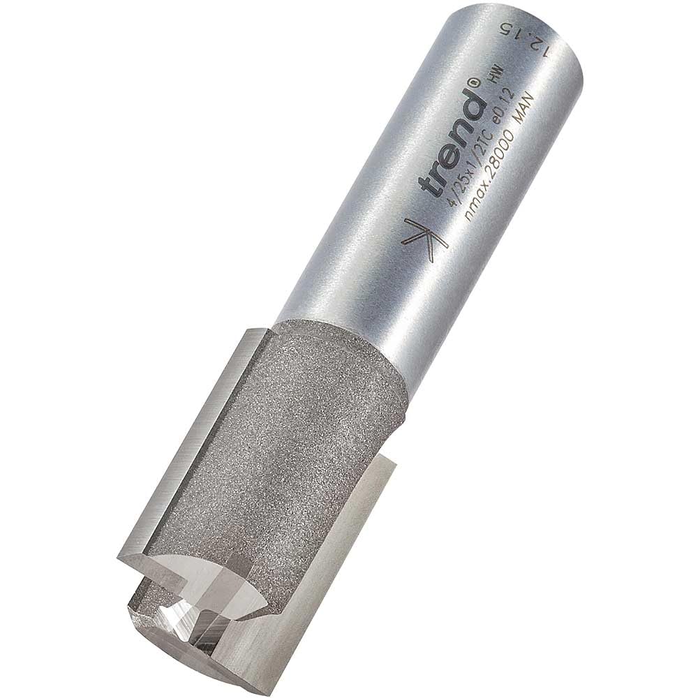 Trend Profesjonalny frez prosty dwupiórowy do frezarki górnowrzecionowej, trzpień 1/2 cala, średnica cięcia 17 mm i długość cięcia 25 mm, węglik spiekany (TCT), 4/25X1/2TC