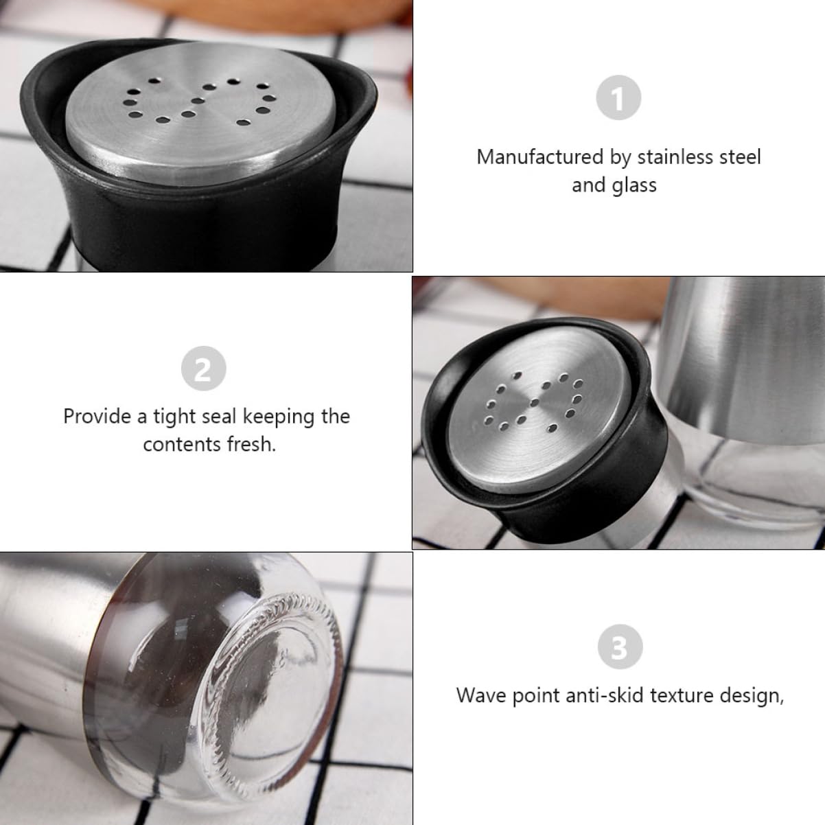 HOLIDYOYO 1 Set Seasoning Bottle Set Condiment Holder Kitchen Condiment Jars Spice Container Condiment Can Seasoning Jar Condiment Container Bottles Cocoa Powder Can Stainless Steel Silver