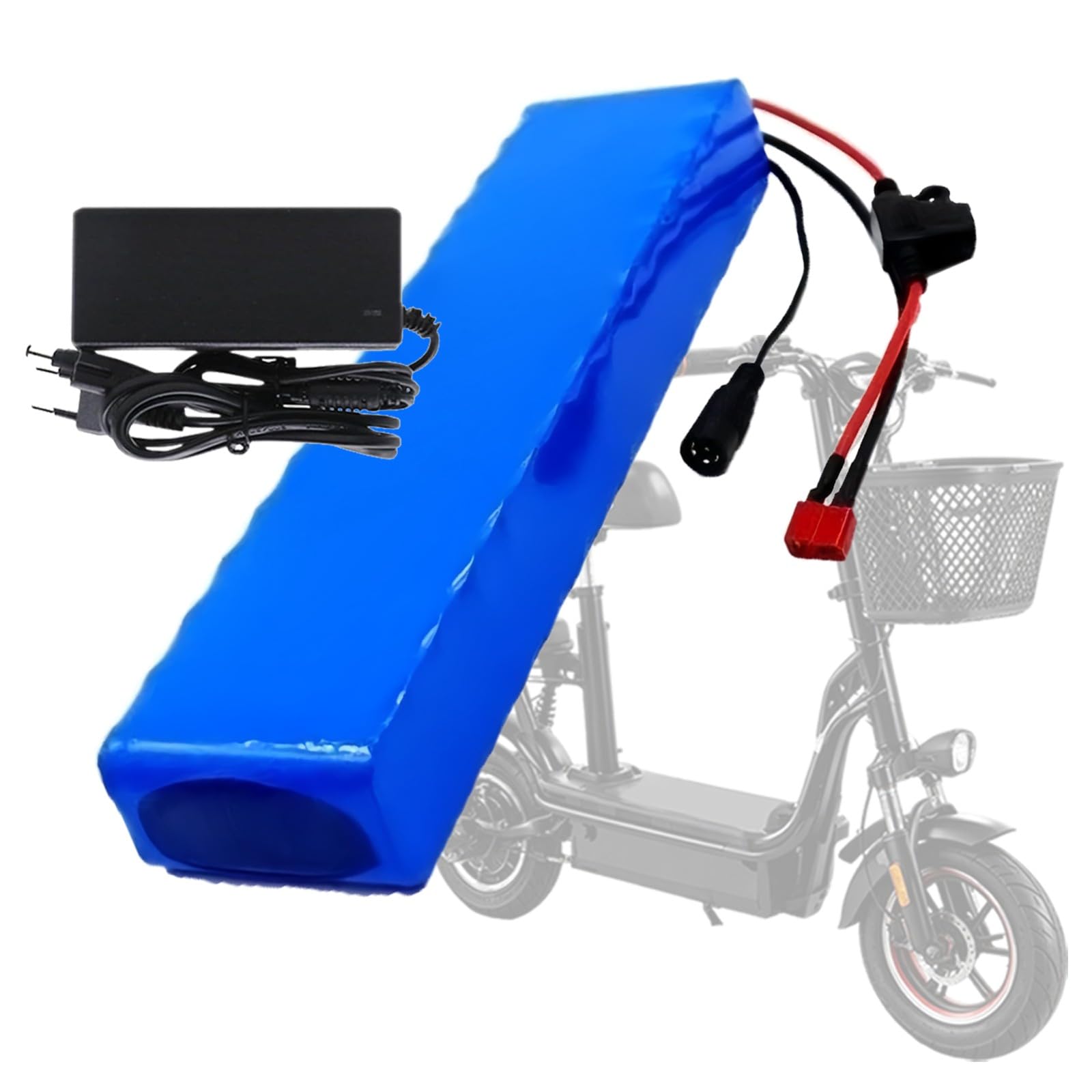Batteria Al Litio Da 48V 15Ah A Lunga Autonomia Con Protezione BMS E Caricabatterie, Batteria Di Ricambio Per Monopattino Elettrico 13S2P, Batteria Ricaricabile Agli Ioni Di Litio
