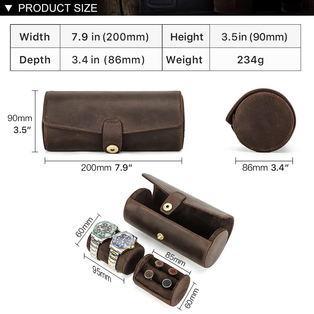 Contacts Custodia per orologi in pelle di lusso Scatola per gemelli con Pad Cravatta Custodia da viaggio multifunzione Accessori per gioielli Organizer Rotolo di stoccaggio