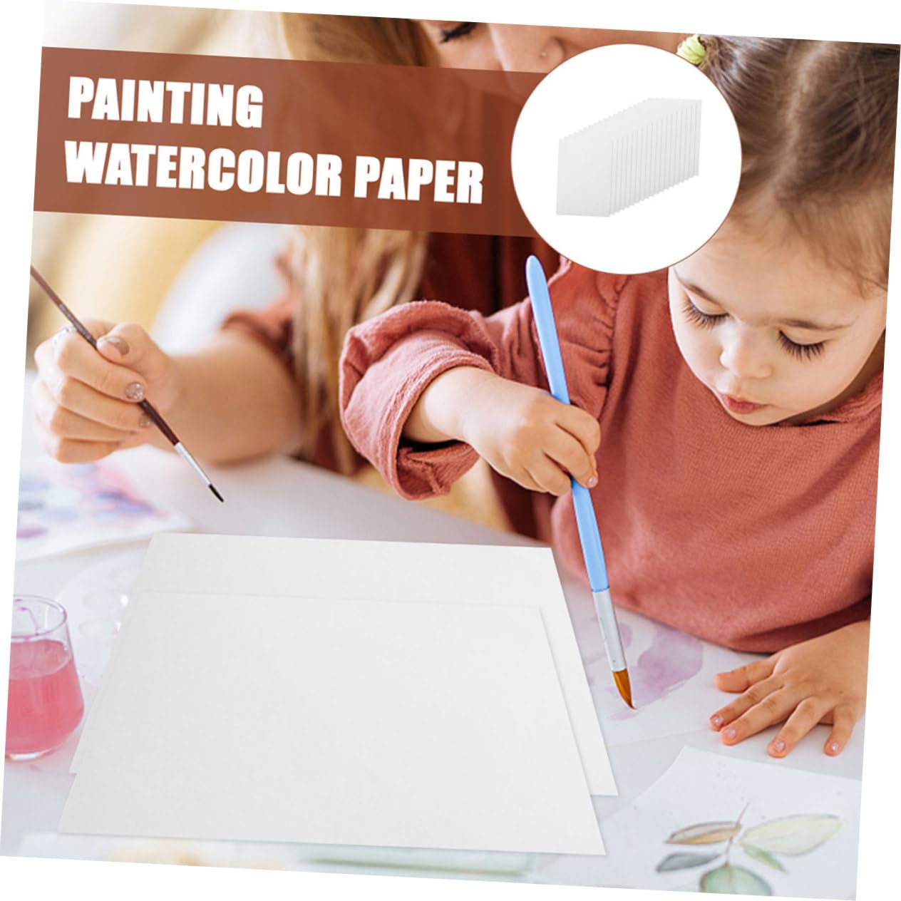 Aquarellpapier für Studenten 100 Blatt Dickes Weißes Malerpapier | Glatte Oberfläche, Robustes Papier für Aquarellzeichnungen, Geeignet für Vielseitige Maltechniken