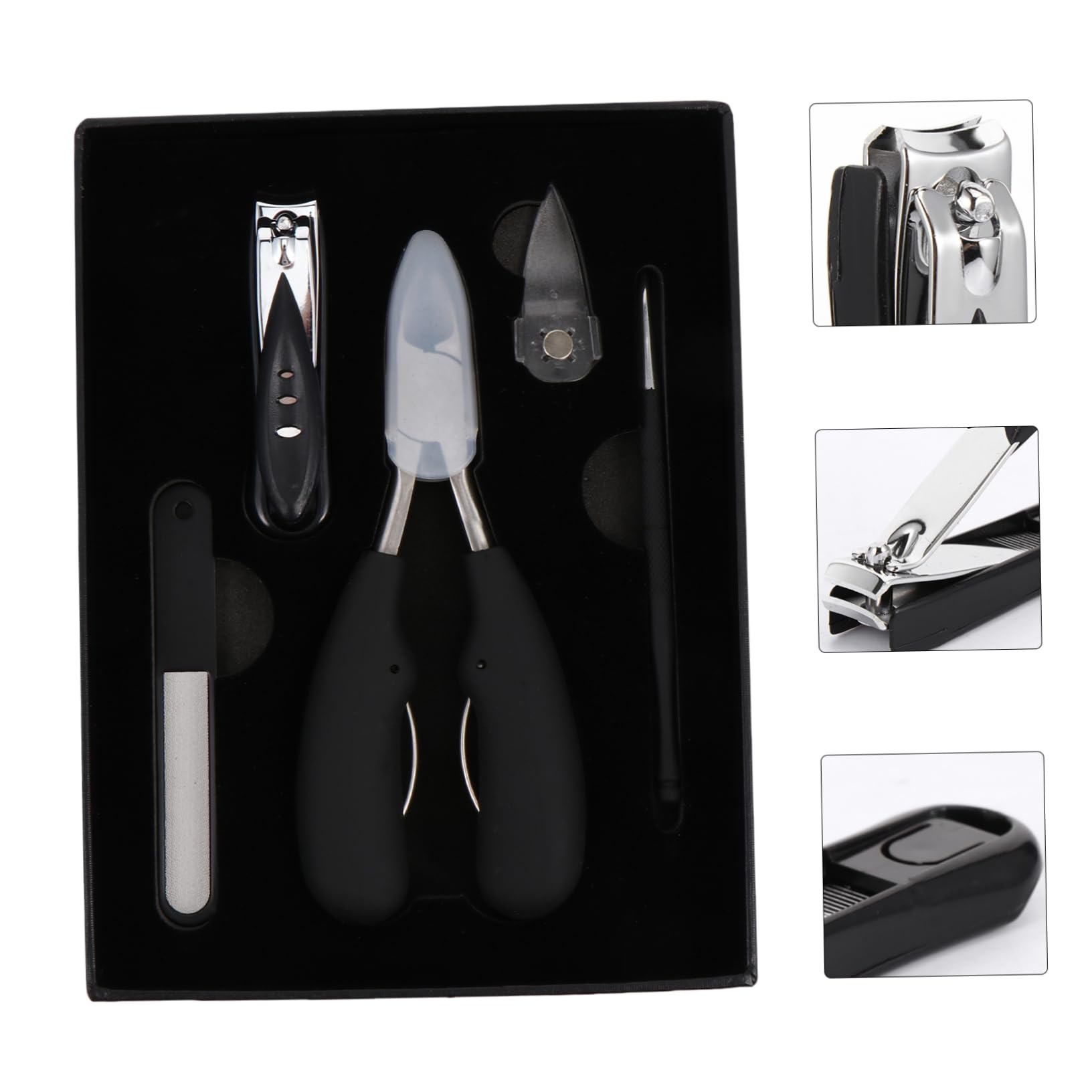 Set 5 Pezzi Tagliaunghie in Acciaio Inossidabile Nero