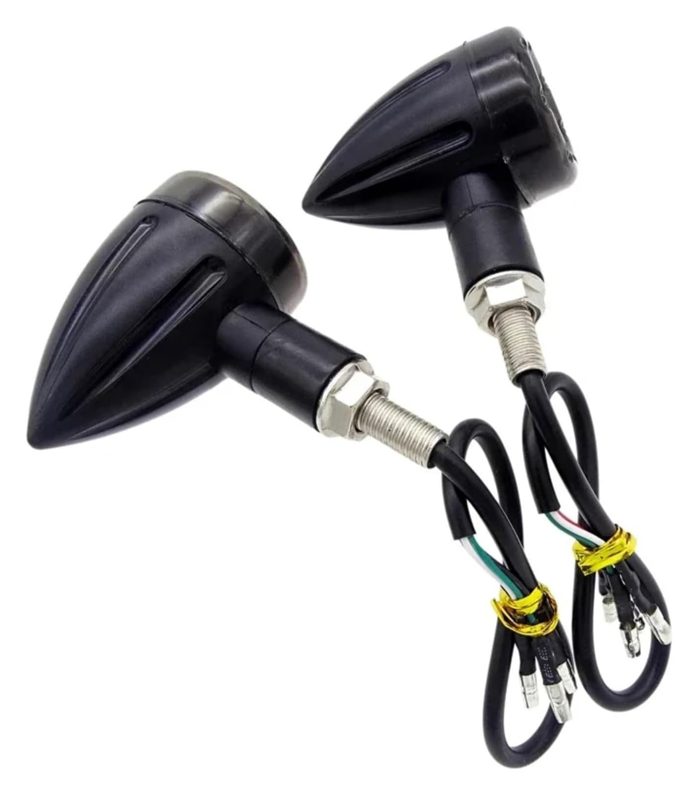QWQNMC Indicatore Direzione Moto 12V Moto Indicatore di Direzione Nero Indicatori Ambra A Forma Proiettile Freno Rosso E Stop