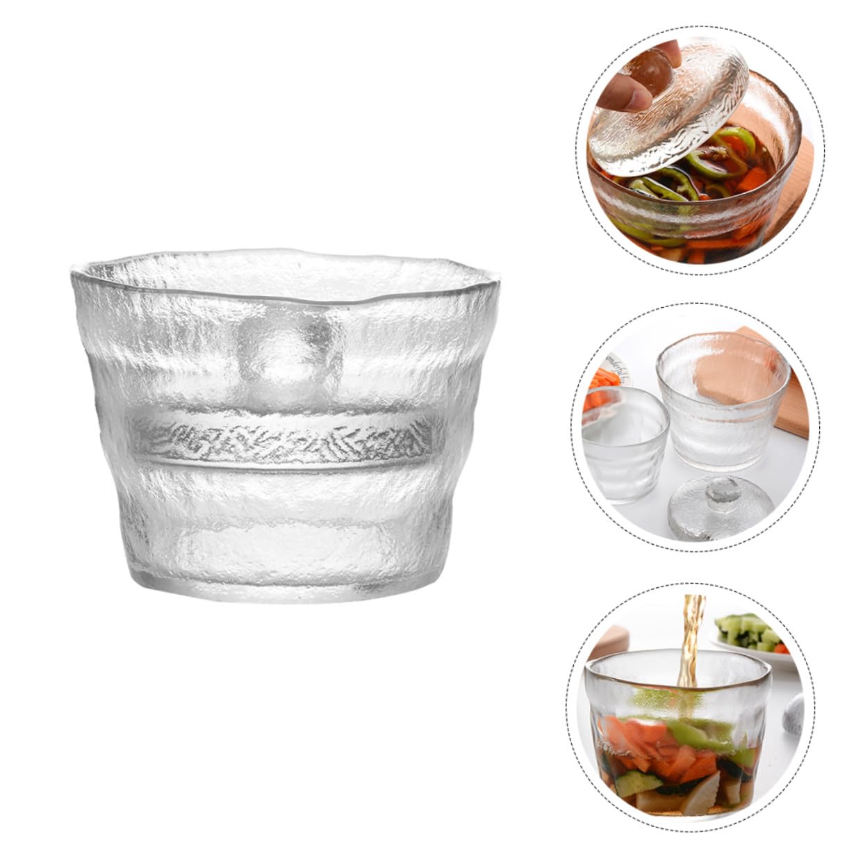 GALPADA Gurkenbehälter aus Glas mit Schraubverschluss Transparenter Lagerbehälter für Salate und Snacks