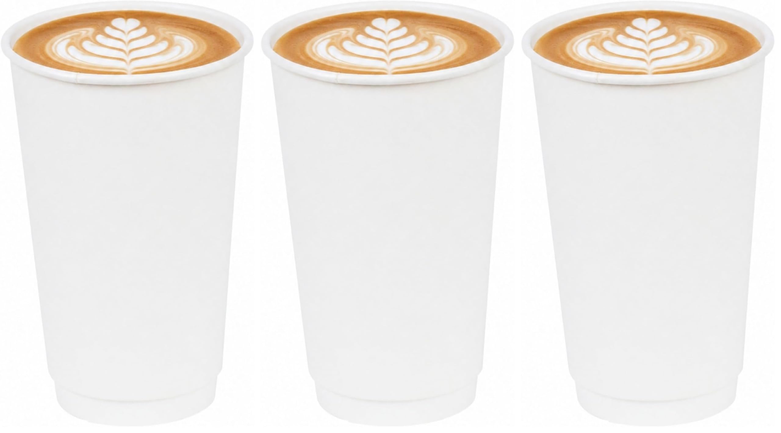 Restaurantware 16 Ounce Disposable Coffee Cups 25 Double Wall Hot Cups For Coffee - Lids Sold Separately Rippled Wall White Paper Insulated Coffee Cups For Coffee Hot Chocolate Tea And More