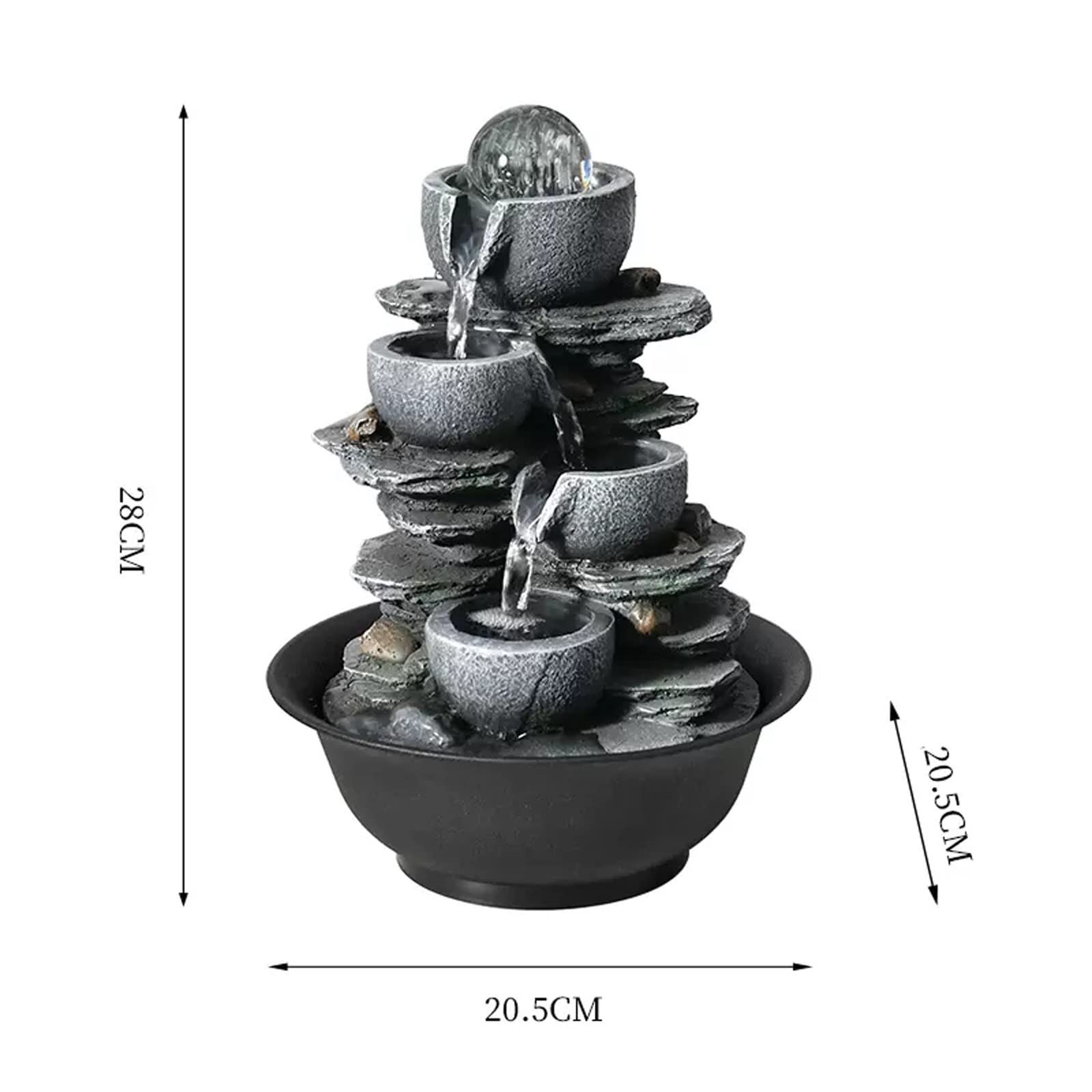 Fontana a Cascata Fontana da Tavolo for Interni a Cascata for Interni Fontana for Meditazione Zen Fontana da Tavolo for Interni con Pompa Automatica for Ufficio Casa Camera da Letto Fontane Decorative