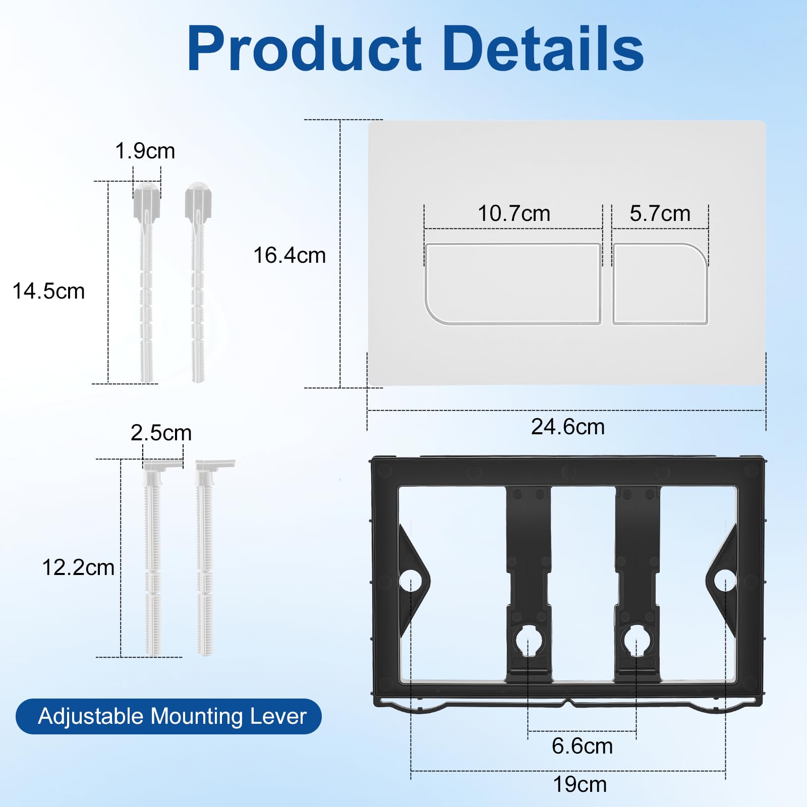 Piastra di comando per WC, piastra di comando Geberit Sigma, compatibile con Geberit Sigma 01 20 30 50 UP300/320, piastra di ricambio 115.770.11.5, piastra di ricambio per risciacquo, 246 × 164 mm