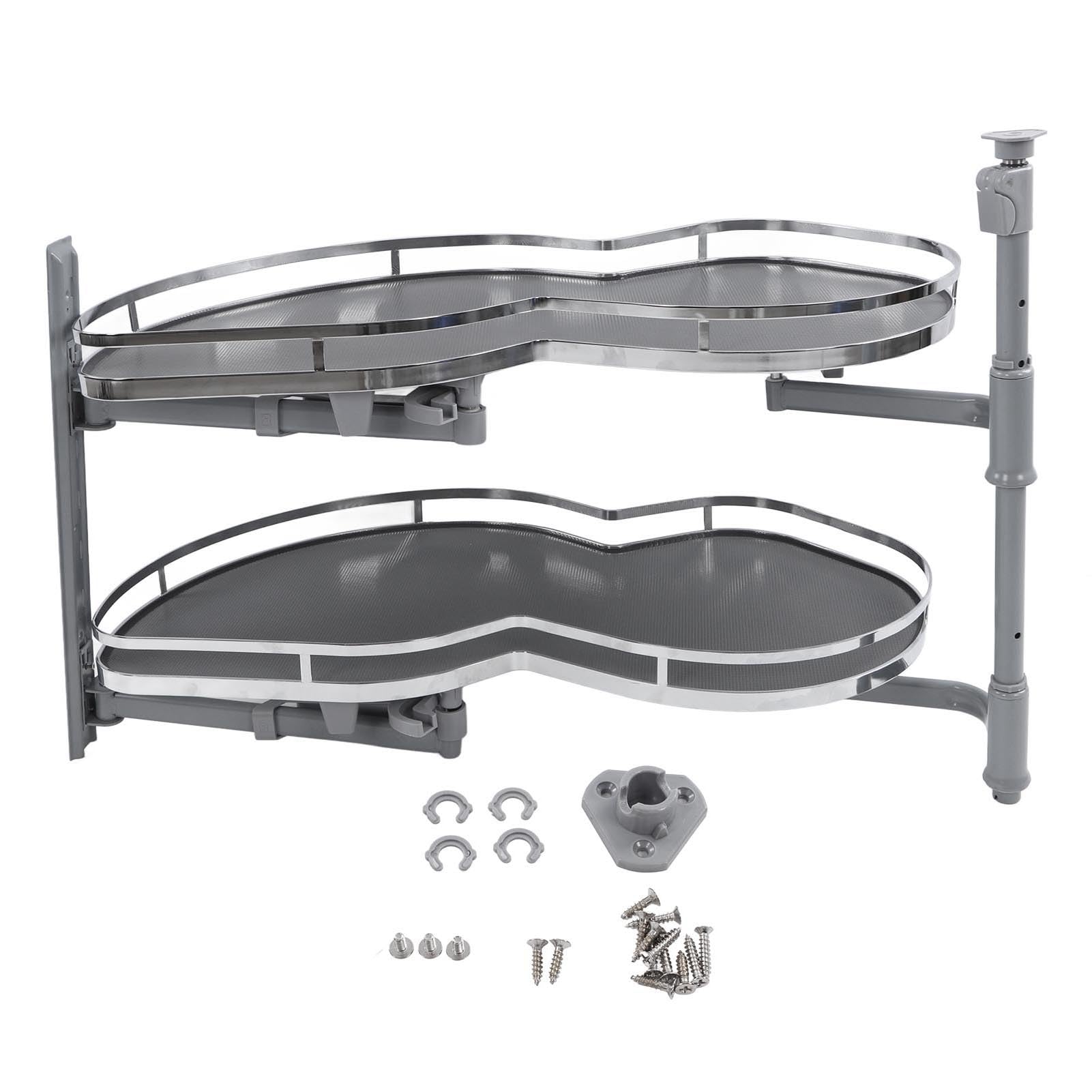 Keenso Blind Corner Cabinet Organizer, 2 Tier Swing Design (Offen gelassen)