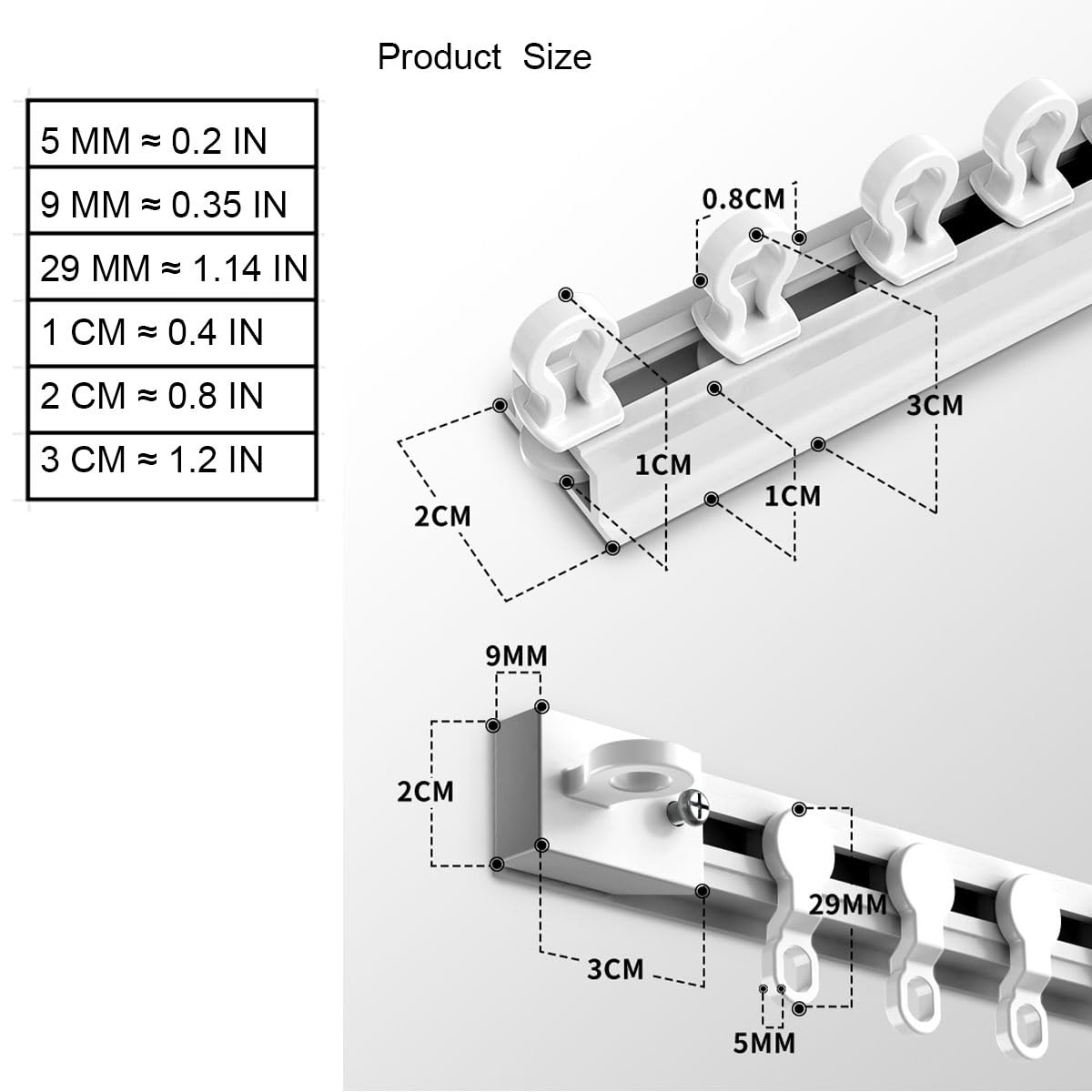Selbstklebendes ain Schienensystem, ohne Bohren, verstellbar, 50–600 cm, Decken- oder Wandhalterung, für Cabi RVs, weiß, 580 cm Länge, einfache Installation