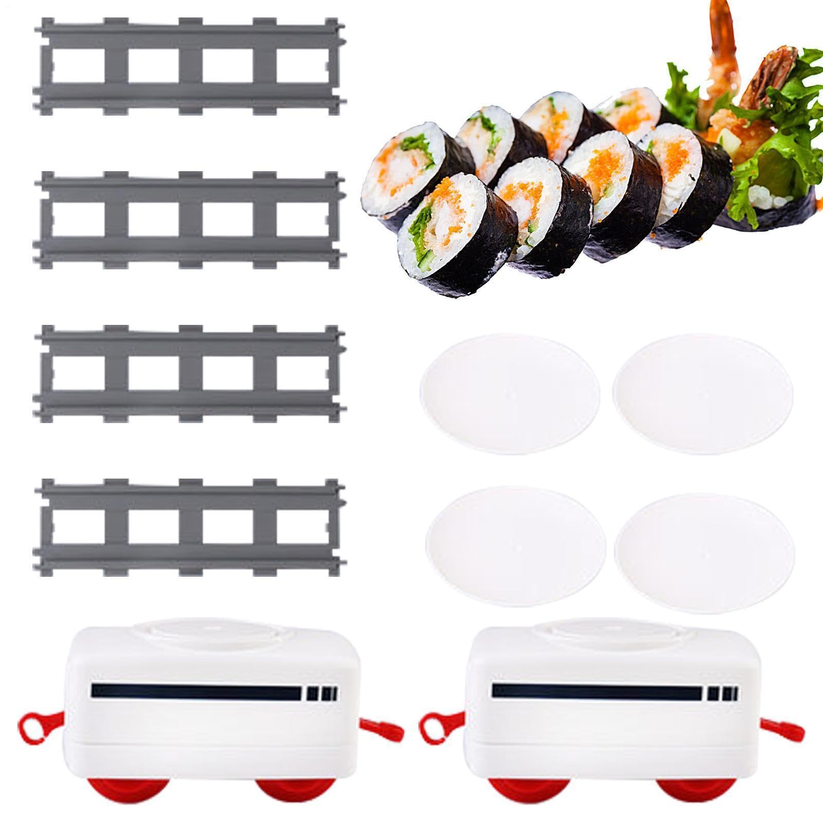 Sushi Train Set, Rotating Toys, Rail Conveyor Belt Serving Tray, Creative Sushi Making Game, Dining Table Food Serving Train For Family Party