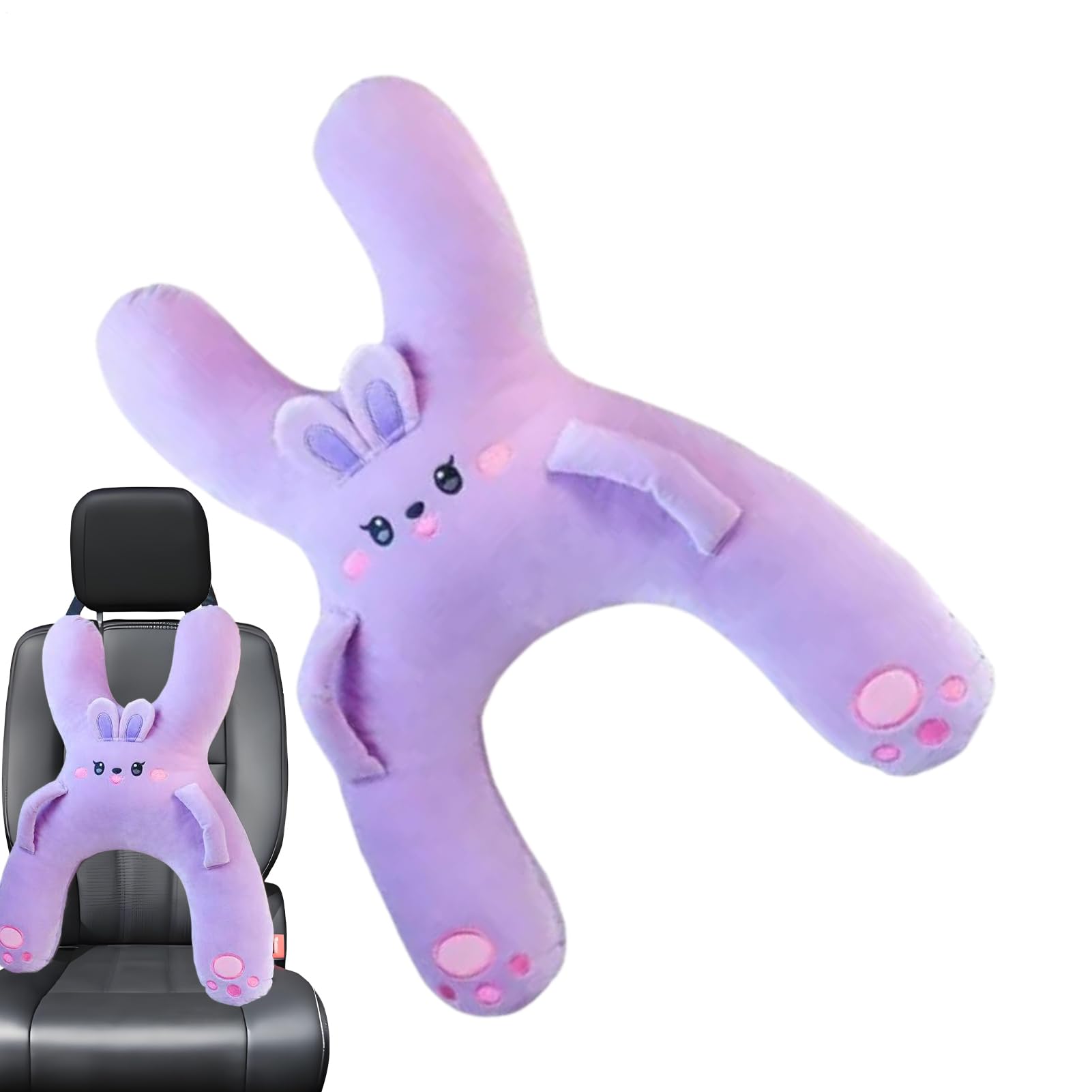 Cuscino da viaggio per auto per bambini, cuscino ergonomico per il collo, supporto per la testa avvolgente, traspirante, morbido comfort, design regolabile per viaggi su strada, vacanze, accessorio