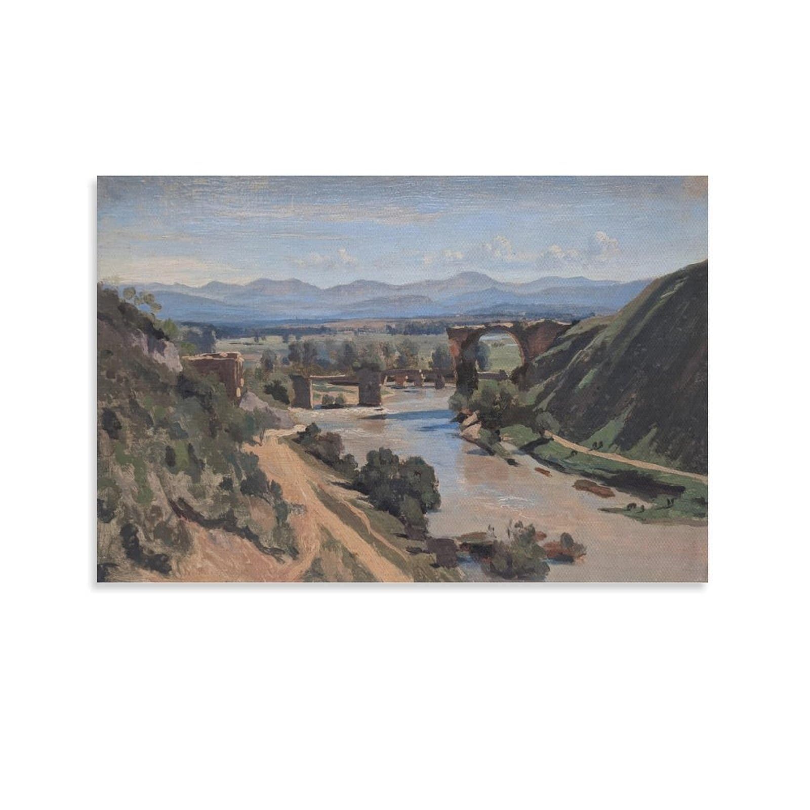 ジャン＝バティスト・カミーユ・コロー、【ナルニの橋】 ローマ近郊のナルニ橋。カミーユ・コロー（1796-1875）の絵