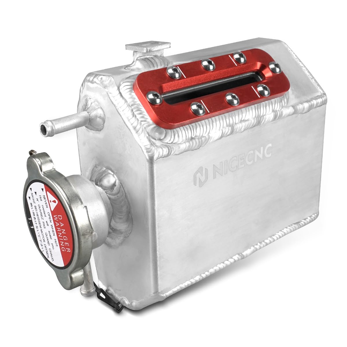 NICECNC X3 Kühlbehälter, Aluminium, rot, Compatible with Commander 1000R 4x4 XT-P DPS 2021–2023, Commander Max 1000R 4x4 XT DPS 2021–2023, Maverick 1000R 4x4 XMR DPS 2015–2018