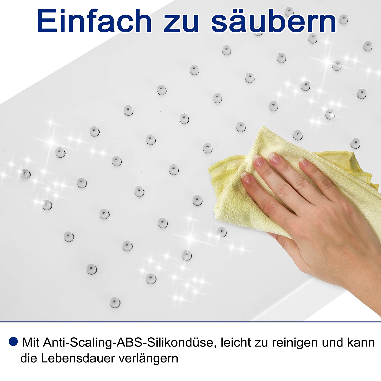 FIVMEN Sistema de ducha multifuncional con 4 funciones, acero inoxidable 304, ducha con efecto lluvia, ducha de mano, ducha de masaje, ducha cascada, columna de ducha interior/exterior, juego de