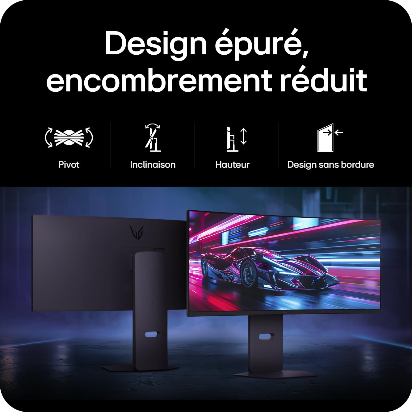 LG Ultragear™ 34G600A-B.AEU Ecran PC Gaming 34" - Dalle VA résolution WQHD (3440 x 1440), 5ms GtG 160Hz, HDR 10, sRGB 99% (CIE1931), FreeSync Premium