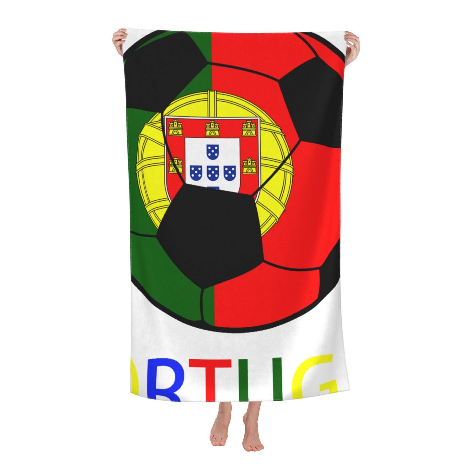 LSRCPD Beach Towel Portugal Soccer Microfiber Beach Towels Blanket Oversized Tropical Big Extra Large XL Pool Towels Quick Dry Sandproof for Women Girls Kids