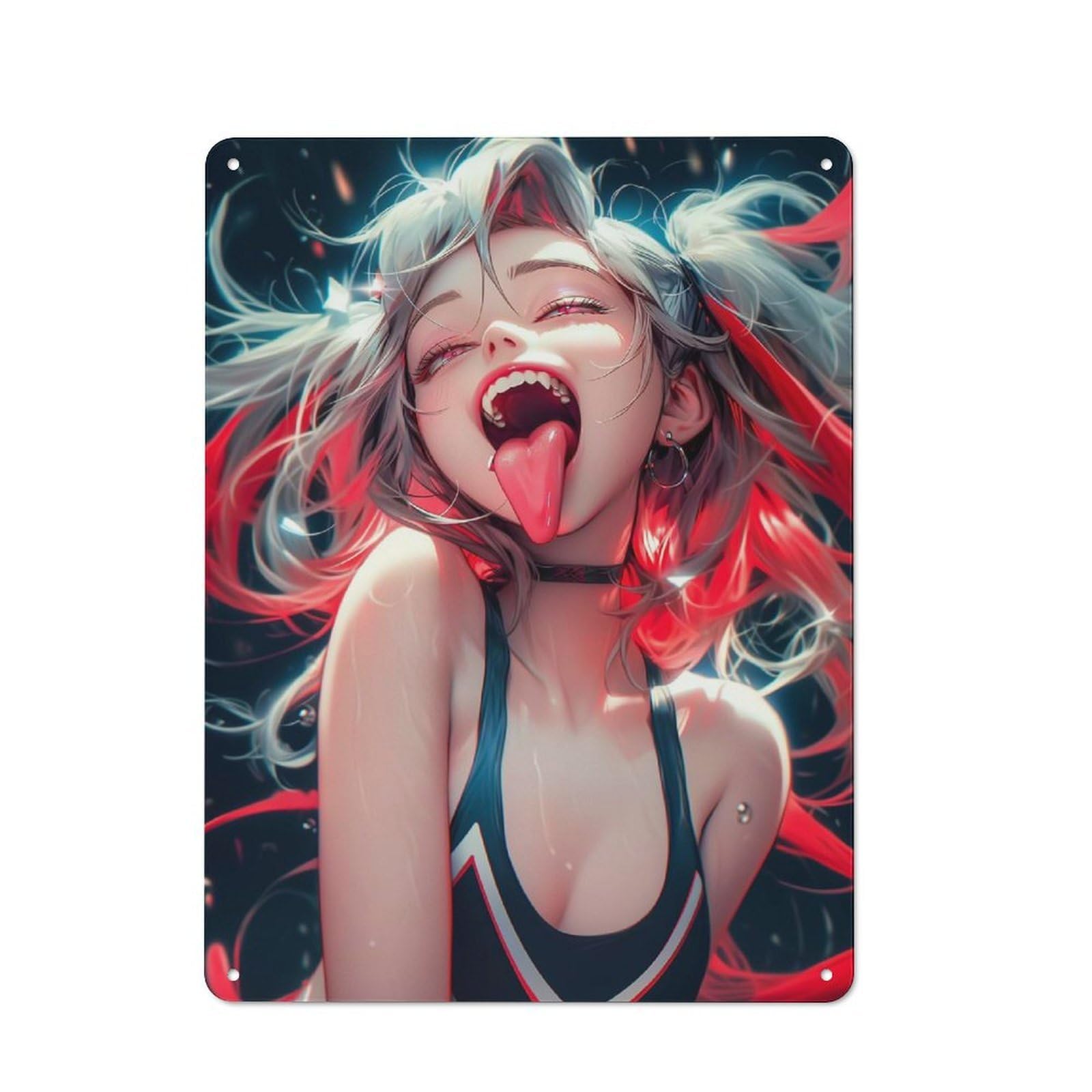 Retro Metal Wall Sign 40x30cm with Tongue Out for Hallway Wall, Gift for Wall Display Collectors during The Christmas Season