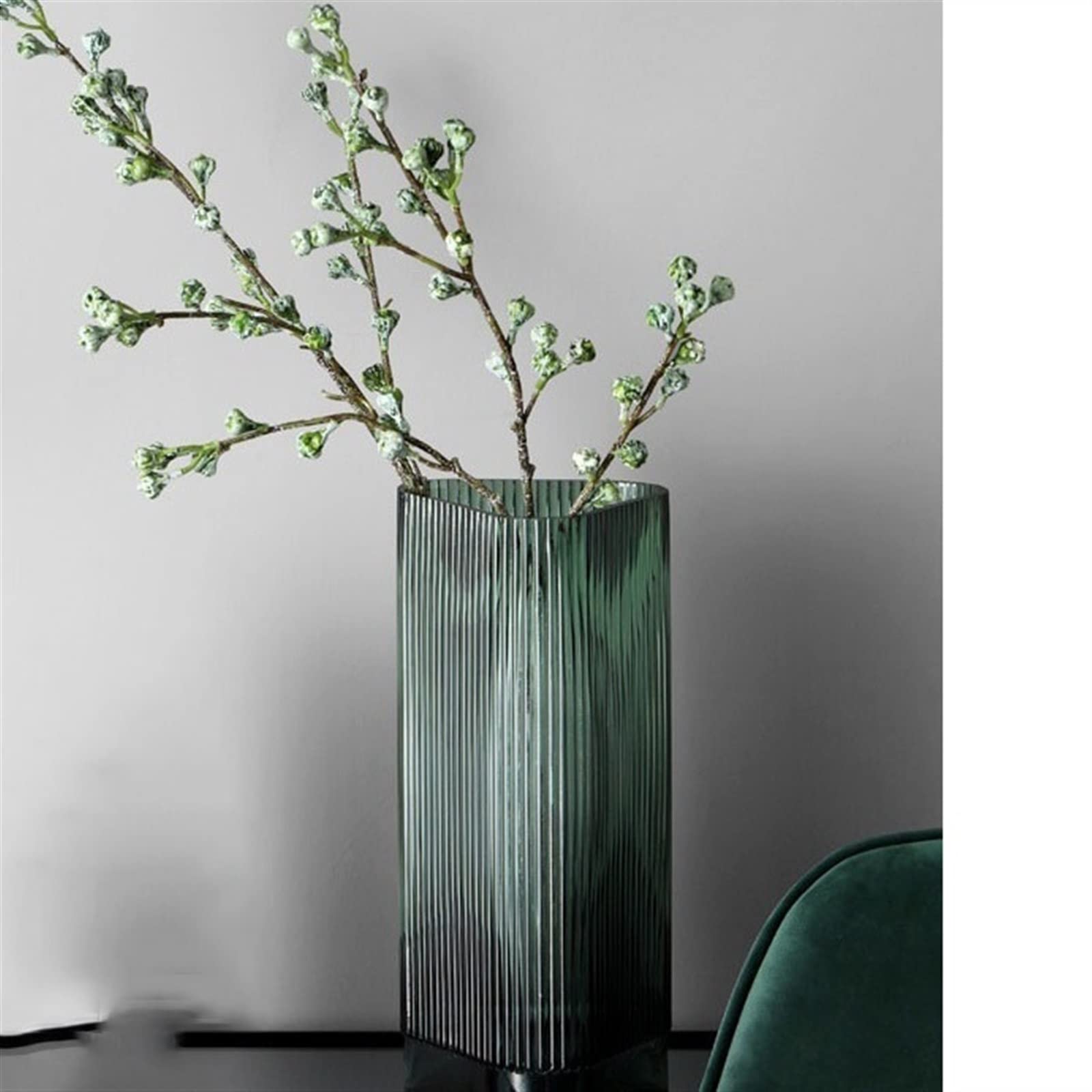 Centerpiece Vases Nordic Light Luxury Stripes Glass Vase Decoration Flower Arrangement Creative Living Room Flowers Hydroponic Pot(2)