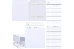 100/200Pcs Library Checkout Cards Kit with Self Adhesive Pouches