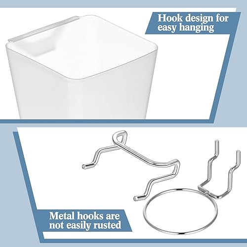 Miniatura 4 de Jinei 12 cubos y tazas con ganchos y bucles, surtido de clavijas, accesorios organizadores, varios organizadores de herramientas, juego de cestas de