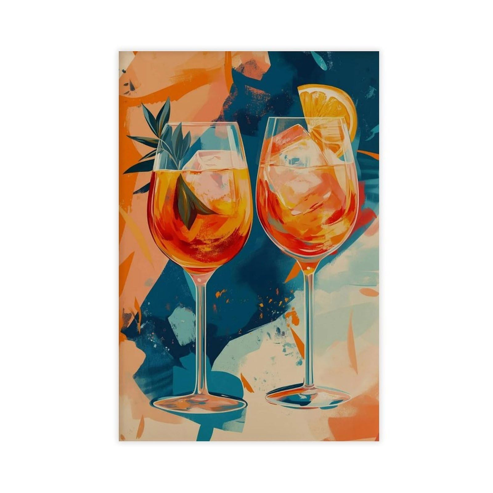 Qitubvaf Aperol Spritz Poster Canvas Poster Bedroom Decor Landscape Office Room Decor Gift 12X18inch(30X45cm)
