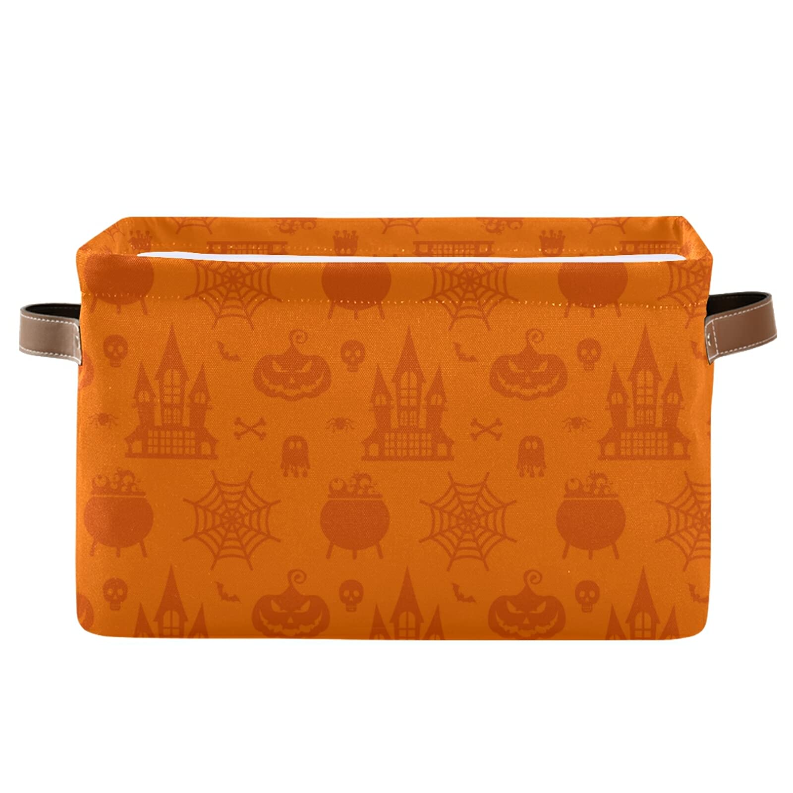 Faltbarer Aufbewahrungskorb mit Halloween-Muster, faltbare Stoff-Aufbewahrungskörbe, Würfel mit Griff, perfekter Aufbewahrungs-Organizer für Kleidung, Spielzeug, Bücher, 1 Stück