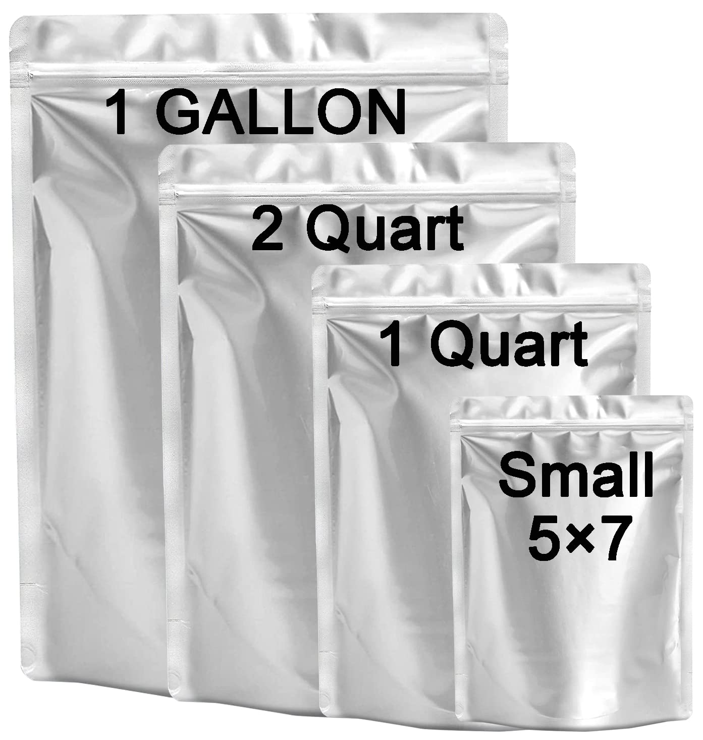 100 Pieces 4 Sizes Mylar Bags Variety Pack, 5 Mil Mylar Bags for Food
