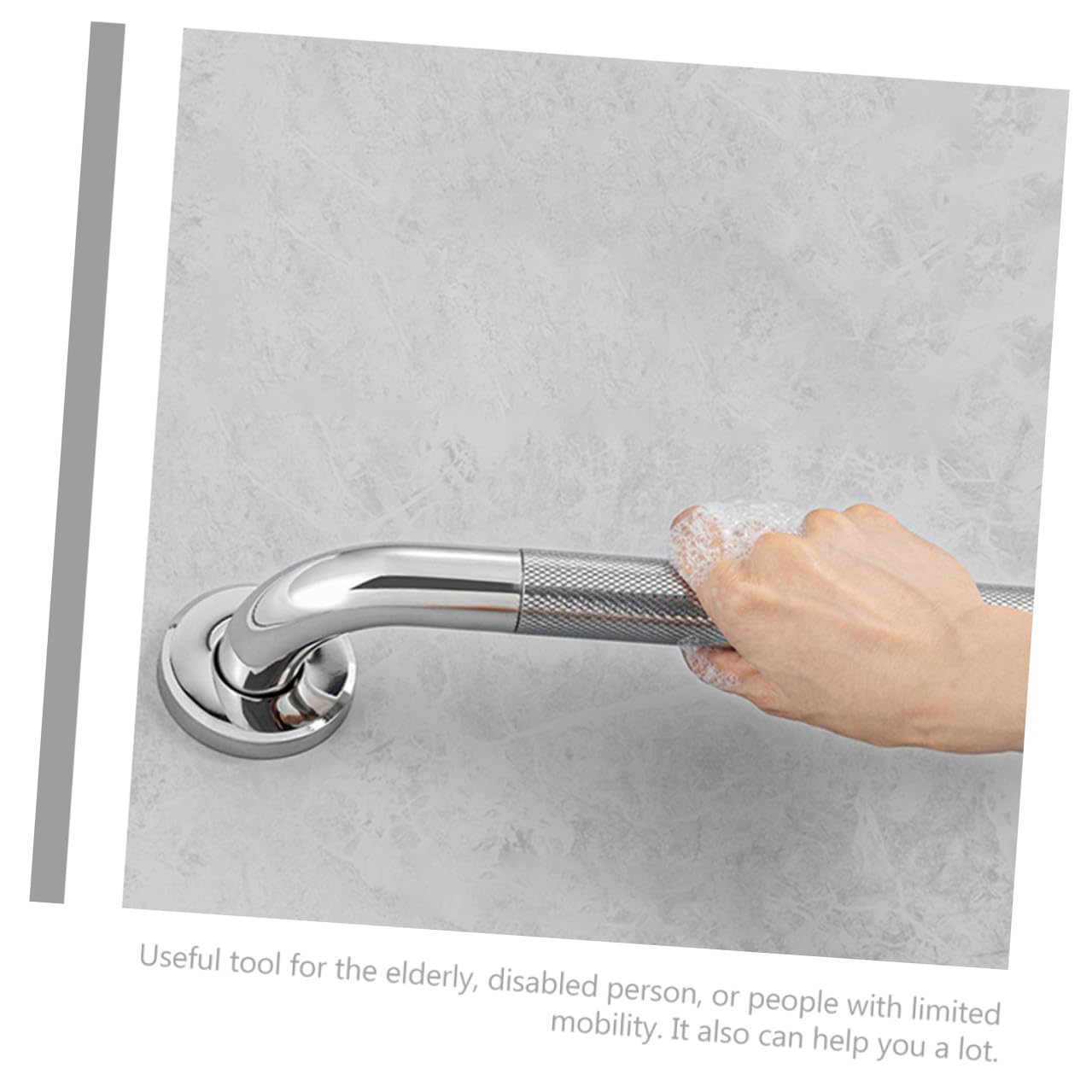 VILLCASE Barra de Apoyo para Baño 40 Cm Acero Inoxidable 304 Antideslizante Pasamanos de Seguridad para Personas Mayores Baño Ducha Soporte Estable para Movilidad y Accesibilidad