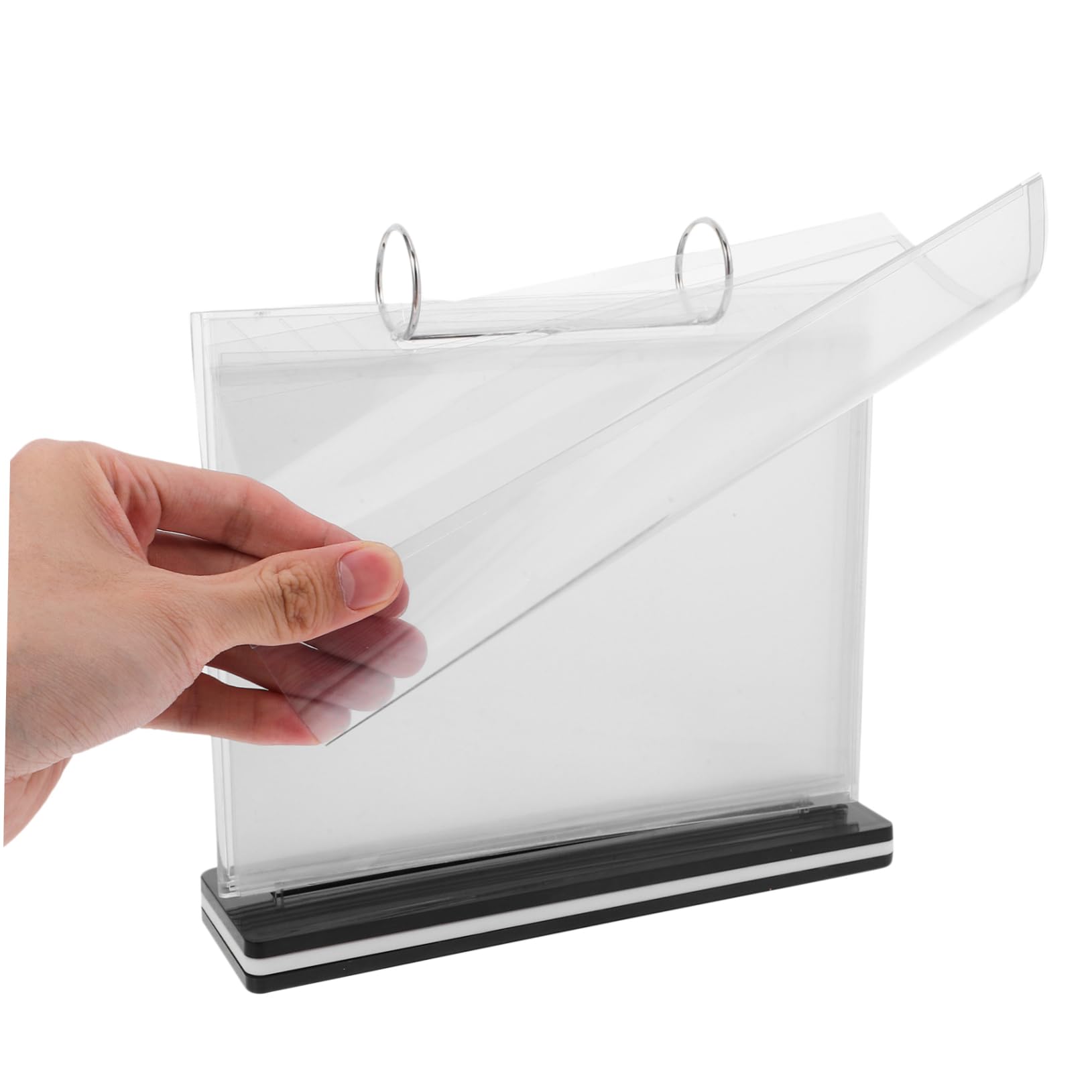 JECOMPRIS Space-Saving Menu Display Rack Commercial Restaurant Menu Holders Flip-Page Design