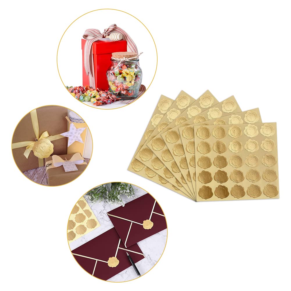 50 waszegels, zelfklevende hartpatroon-waszegels, gouden groeizegels 50 waszegels, zelfklevende hartpatroon-waszegels, gouden groeizegels