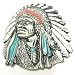 3d Native American Old West Indian Warrior Chief Belt Buckle Biker Motorcycle Vintage Silver