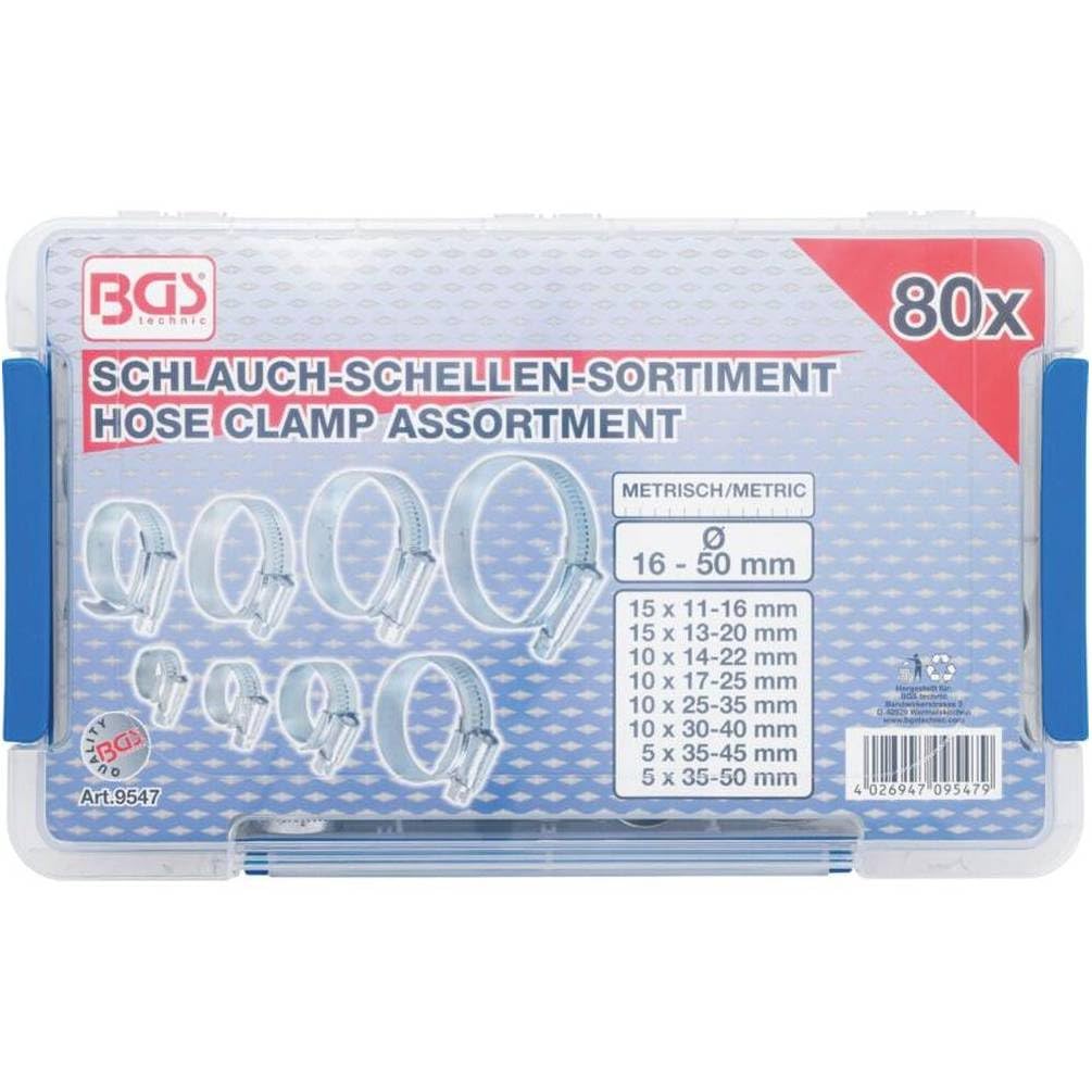 Assortiment de 80 Colliers de Tuyau Flexible - Acier Inoxydable - Fixation Solide et Durable, 80 pcs - D-Work