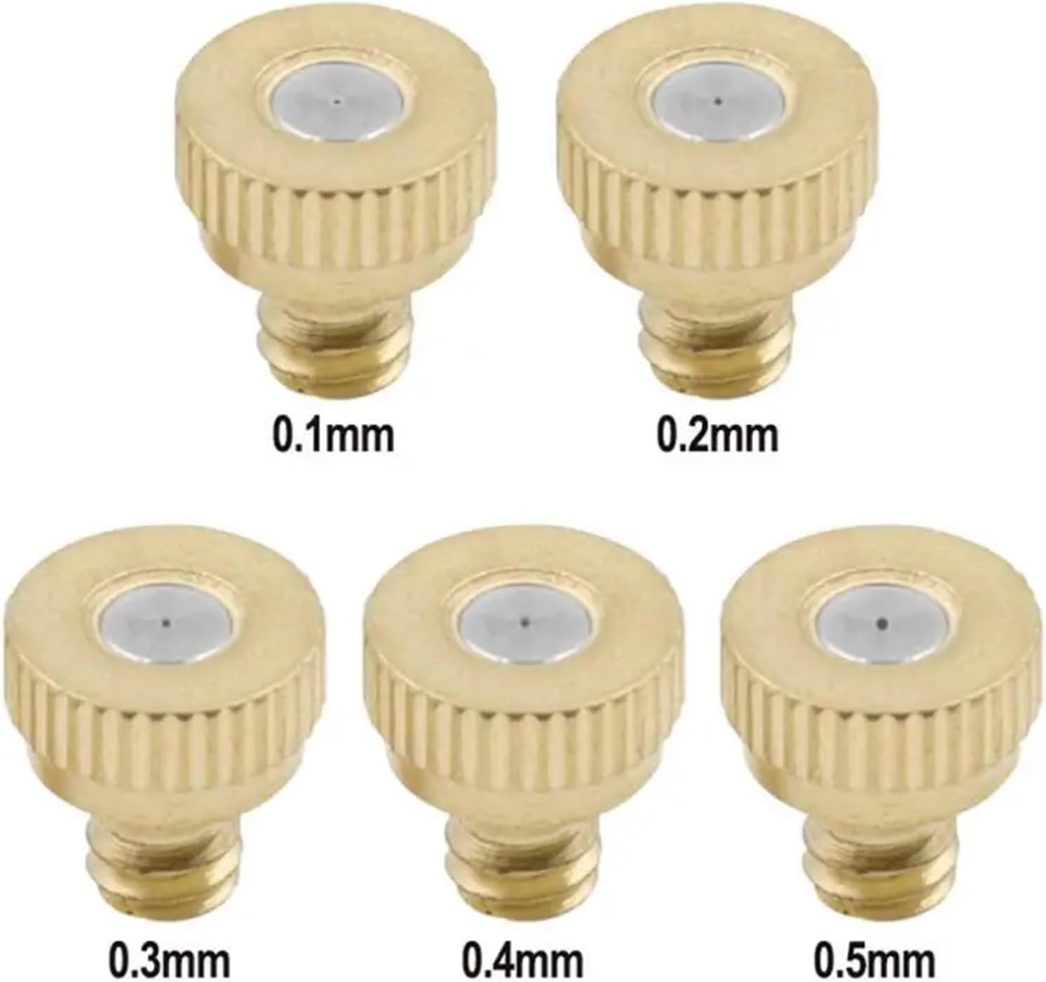 10PCS Low Pressure Brass Fog Misting Nozzles Connectors Garden Water Irrigation Sprinkler Fittings for Garden, Patio, Greenhouse(10pcs 0.4mm)