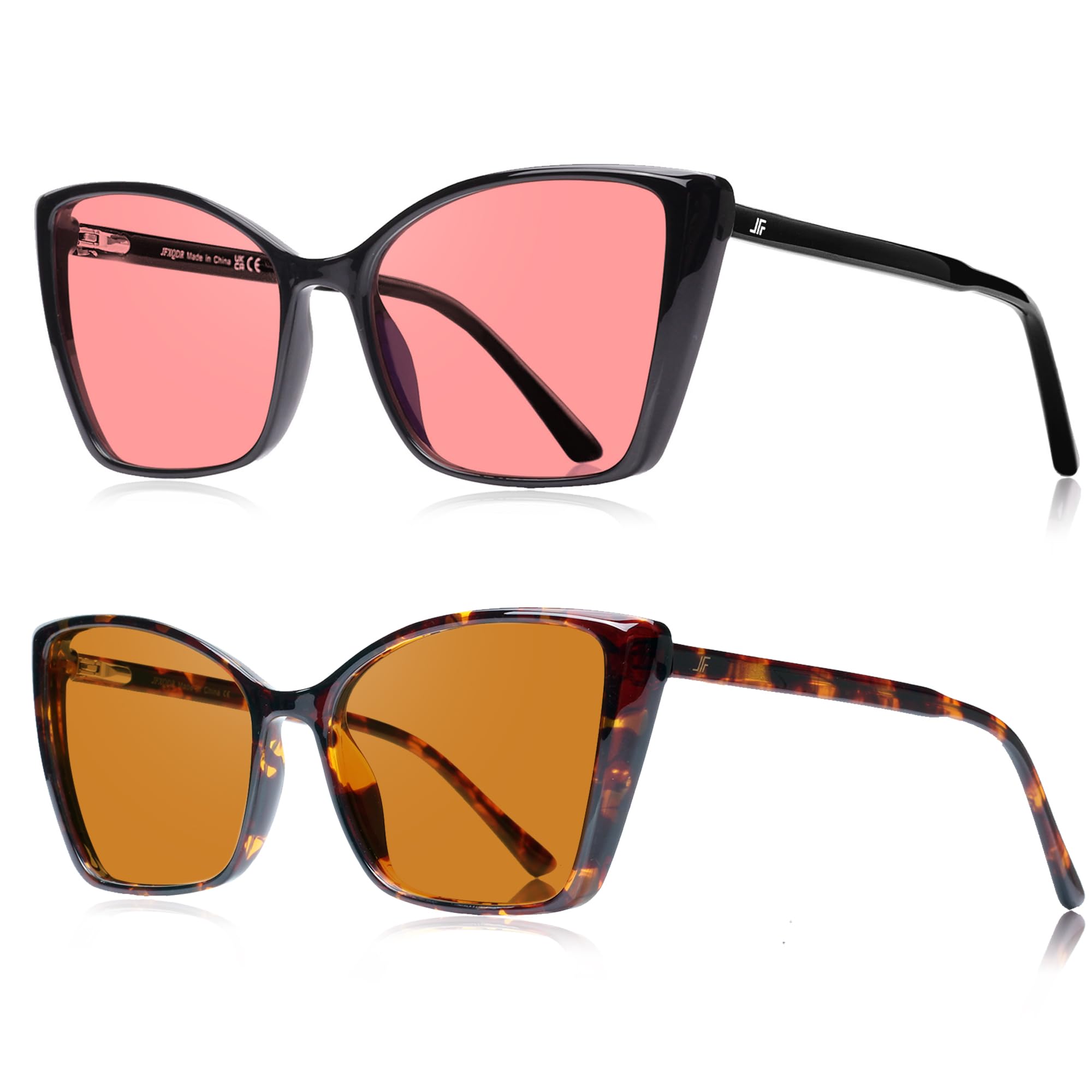 Lunettes Anti Lumière Bleue pour Femmes, Œil de Chat Surdimensionné Tendance, Lunettes de Gaming sur Ordinateur Anti-Reflets & Anti-UV RF6204