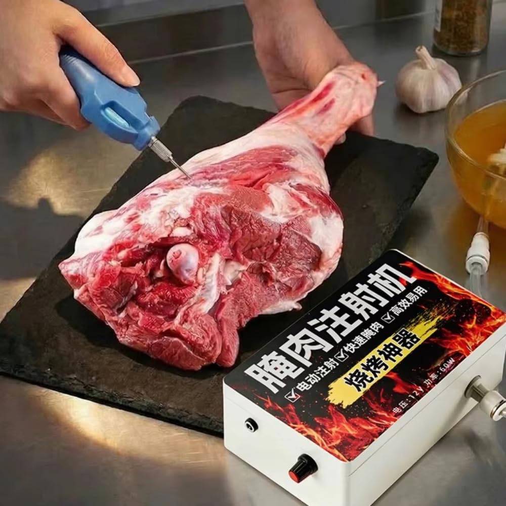Elektryczna strzykawka do solanki z nóżek jagnięcych, zmiękczacz z regulacją ciśnienia i strzykawka do aromatów do mięsa/drobiu/grillowania