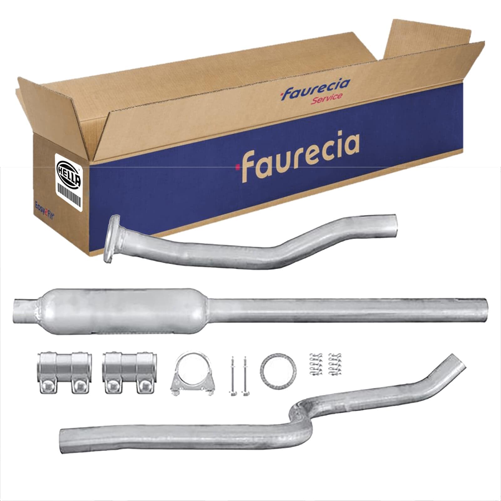 HELLA 8LB 366 020-291 Vorschalldämpfer - Easy2Fit Kit - vorne - dreiteilig - Set mit Anbauteilen | 8LB 366 020-291 Kompatibel mit C3 I (fc_, FN_),C3 Pluriel (hb_)