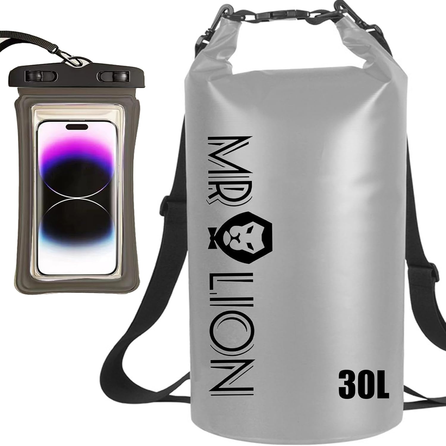 MR LION Waterproof Dry Bag – Roll Top Waterproof Backpack Sack Keeps Gear Dry for Kayaking, Beach, Rafting, Boating, Hiking, Camping and Fishing with Waterproof Phone Case (Gray 30L) MR LION Waterproof Dry Bag – Roll Top Waterproof Backpack Sack Keeps Gear Dry for Kayaking, Beach, Rafting, Boating, Hiking, Camping and Fishing with Waterproof Phone Case (Gray 30L)