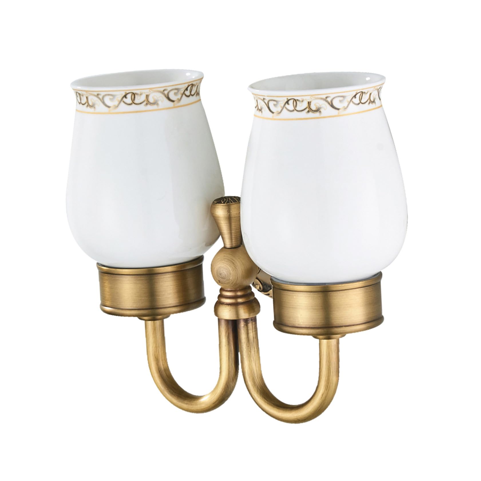 Portavasos Doble De Cobre Antiguo para Cepillos De Soporte De Pared para Tazas De Cerámica para Decoración De Baño
