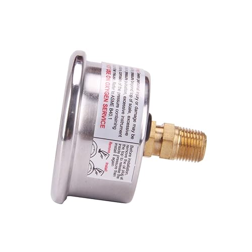 Miniatura 4 de MEASUREMAN - Manómetro de presión de combustible, esfera de 1.5 pulgadas, caja de acero inoxidable 304, 0 a 60 psi, precisión 3-2-3%, conexión