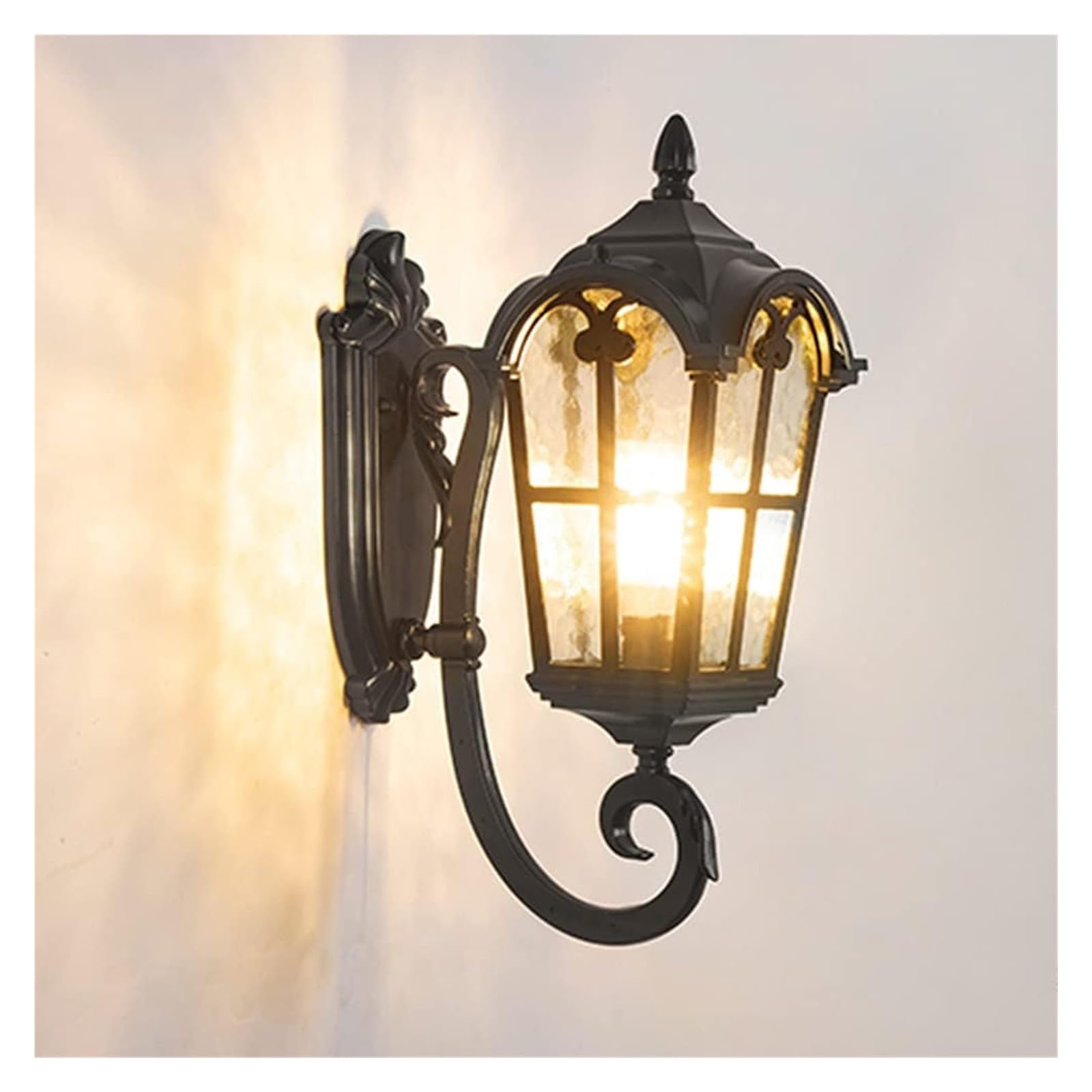 XCFTYRU Outdoor Pendant Lights， IP44 Waterproof Porch Light Fixtures with Clear Glass Shade, E27 Socket Wall Lamp