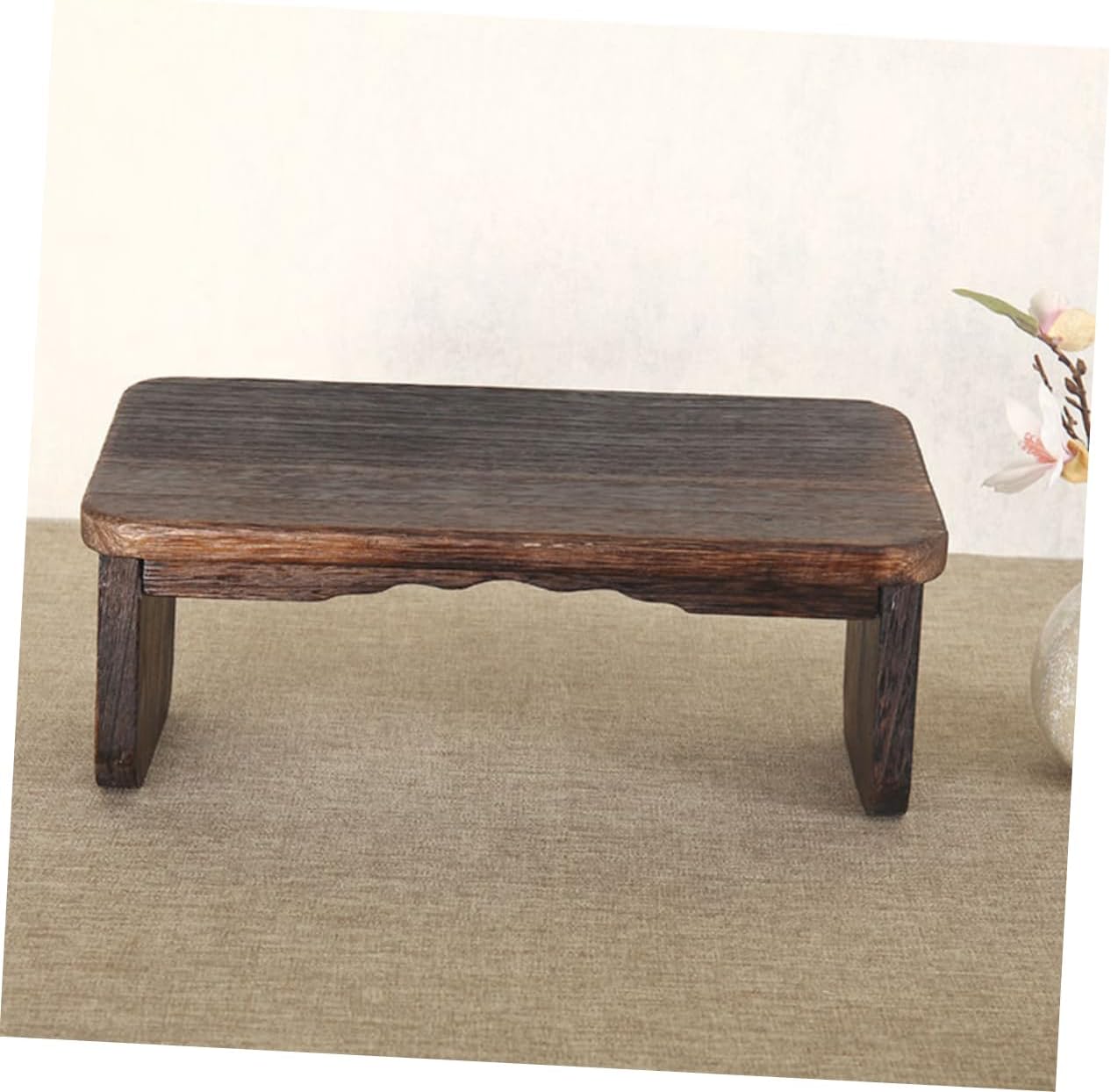 Sosoport Wood Stool for Meditation Household Stool Bench Cushion Kneel Mat for Worship