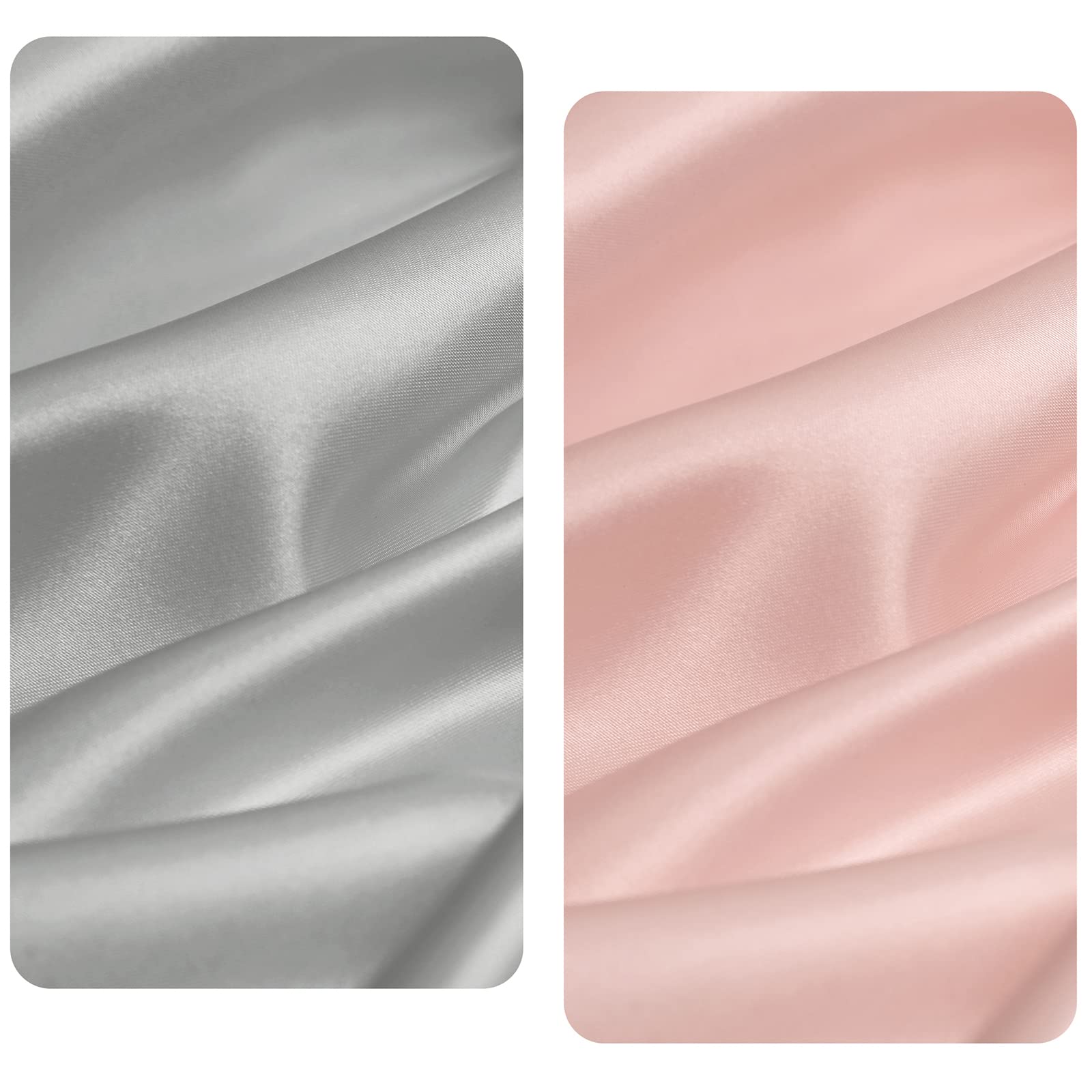 SiinvdaBZX Lot de 2 draps de berceau en satin pour cheveux de bébé, draps-housses doux et soyeux pour matelas de berceau en sablier, ovale et rectangulaire (gris clair et rose)